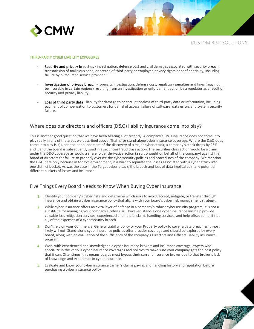 What Directors Really Need To Know About Cyber Insurance